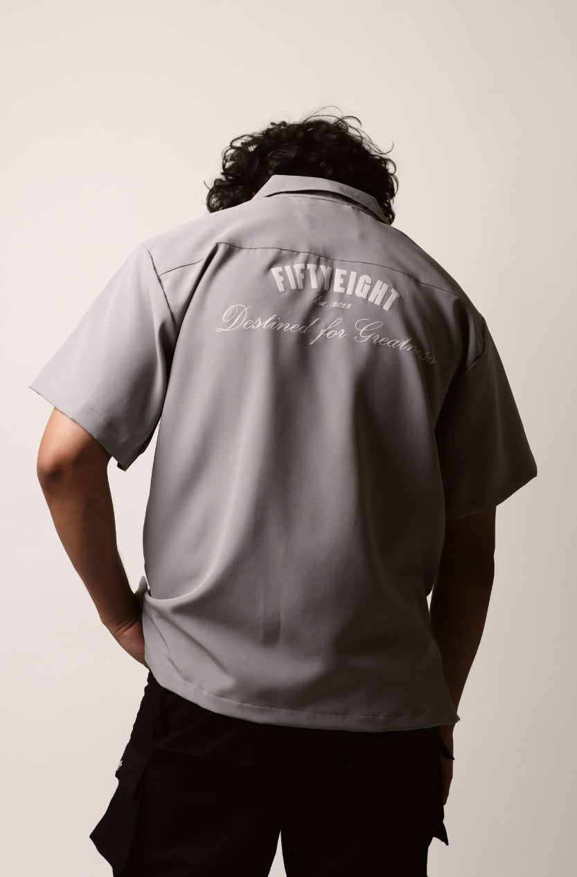 Slate Grey Bowling Shirt