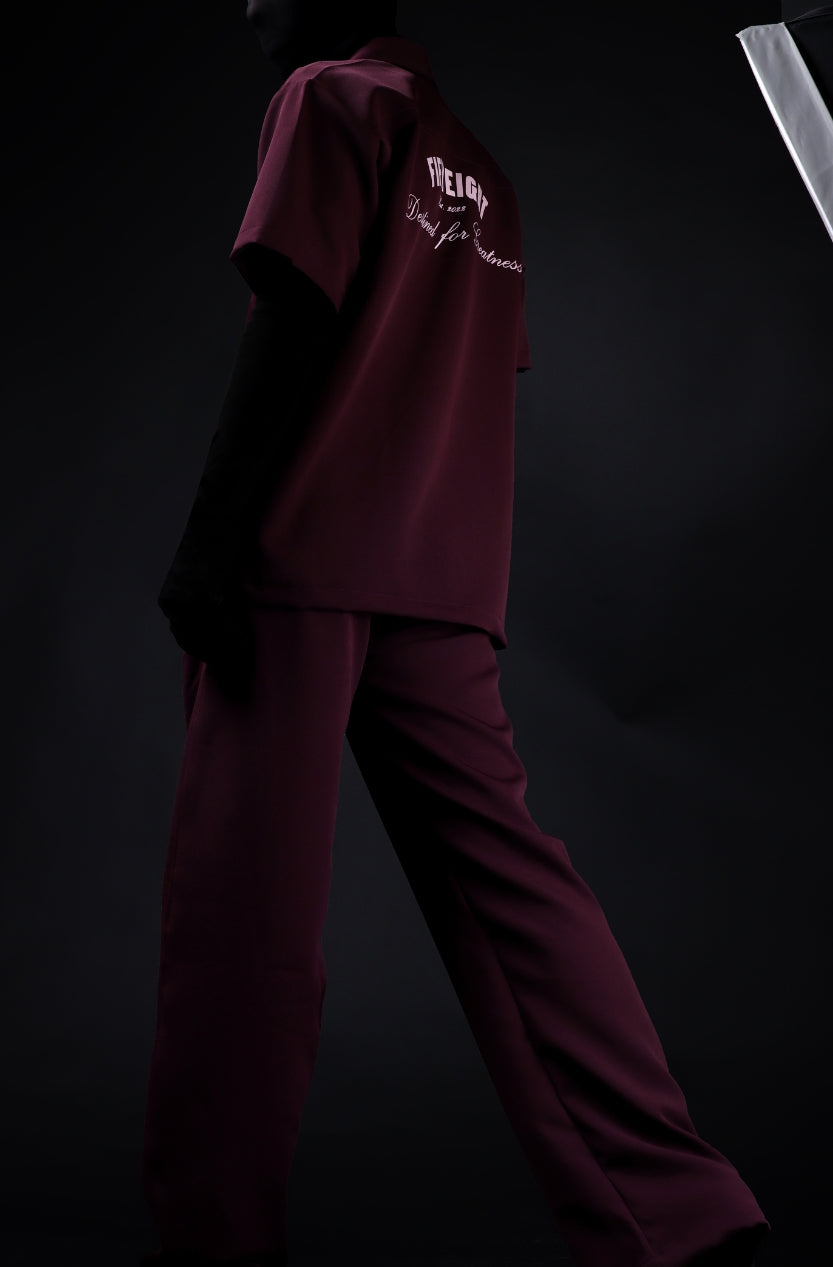 Wine Straight Pants